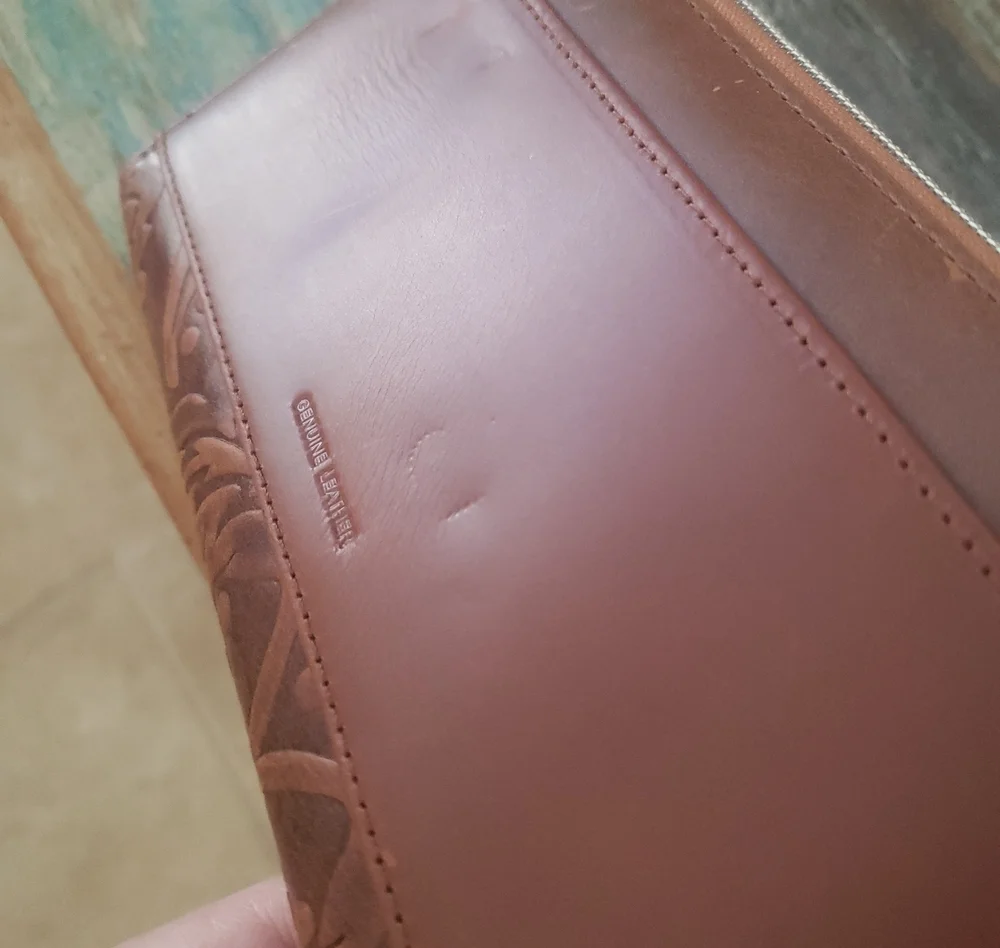 Julia Buxton Tooled Leather Clutch